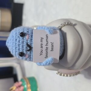 Positive Bean Affirmation Crochet Figurine